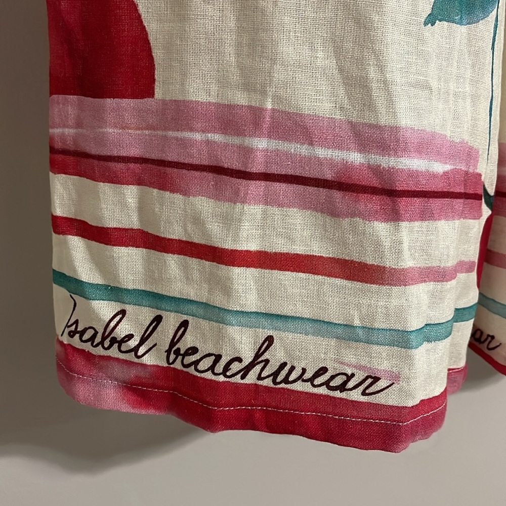 Isabel Beachwear linen blend pull on Cherry Pants small - Picture 6 of 10
